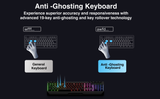 Laser RGB Gaming Keyboard with Anti-Ghosting Keys - Top-Down View