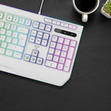 Laser White Gaming RGB Keyboard Full Size with Multimedia Keys - 45-Degree Angle