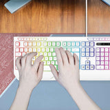Laser White Gaming RGB Keyboard Full Size with Multimedia Keys - Rear View
