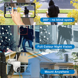 Laser FHD Outdoor Pan Tilt Camera Solar White - Top-Down View