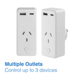 Laser Smart Wi-Fi Plug with Dual USB and Power Monitoring - 45-Degree Angle