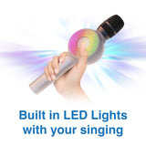 Laser LED Wireless Karaoke Microphone Rose Gold - Top-Down View