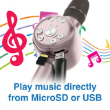 Laser LED Wireless Karaoke Microphone Rose Gold - Close-Up Angle