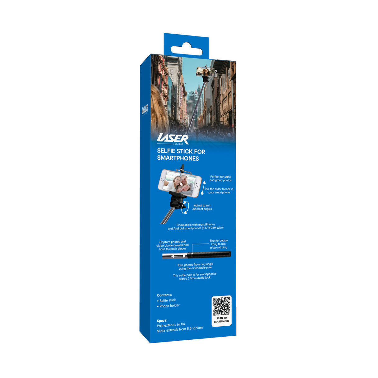 Laser Universal Selfie Pole with Control Cable included