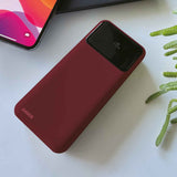 Laser 10000mAh Powerbank 18W PD with LED Indicator Red - Top-Down View