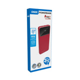 Laser 10000mAh Powerbank 18W PD with LED Indicator Red - Low Angle