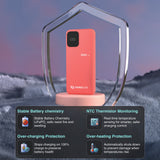 ChargeCore SafeCharge Max 10K - Sunset Coral - 45-Degree Angle