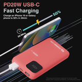 ChargeCore SafeCharge Max 10K - Sunset Coral - Close-Up Angle