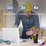 Laser 20000mAh Powerbank 18W PD with LED Black - Front View