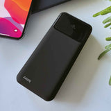 Laser 20000mAh Powerbank 18W PD with LED Black - Side View