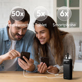 Laser 27000mAh Powerbank 18W PD Black - Front View