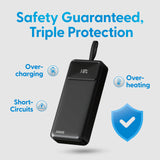 Laser 27000mAh Powerbank 18W PD Black - Side View