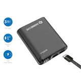 Laser Power Bank 5000mAh with LED Display Black - Top-Down View