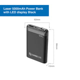 Laser Power Bank 5000mAh with LED Display Black - 45-Degree Angle