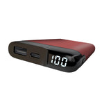 Laser 5000mAh Power Bank LED Display Red - Top-Down View