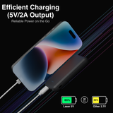 Laser 5000mAh Powerbank Charcoal - Front View