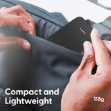 Laser 5000mAh Powerbank Charcoal - Top-Down View