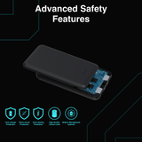Laser 5000mAh Powerbank Charcoal - 45-Degree Angle