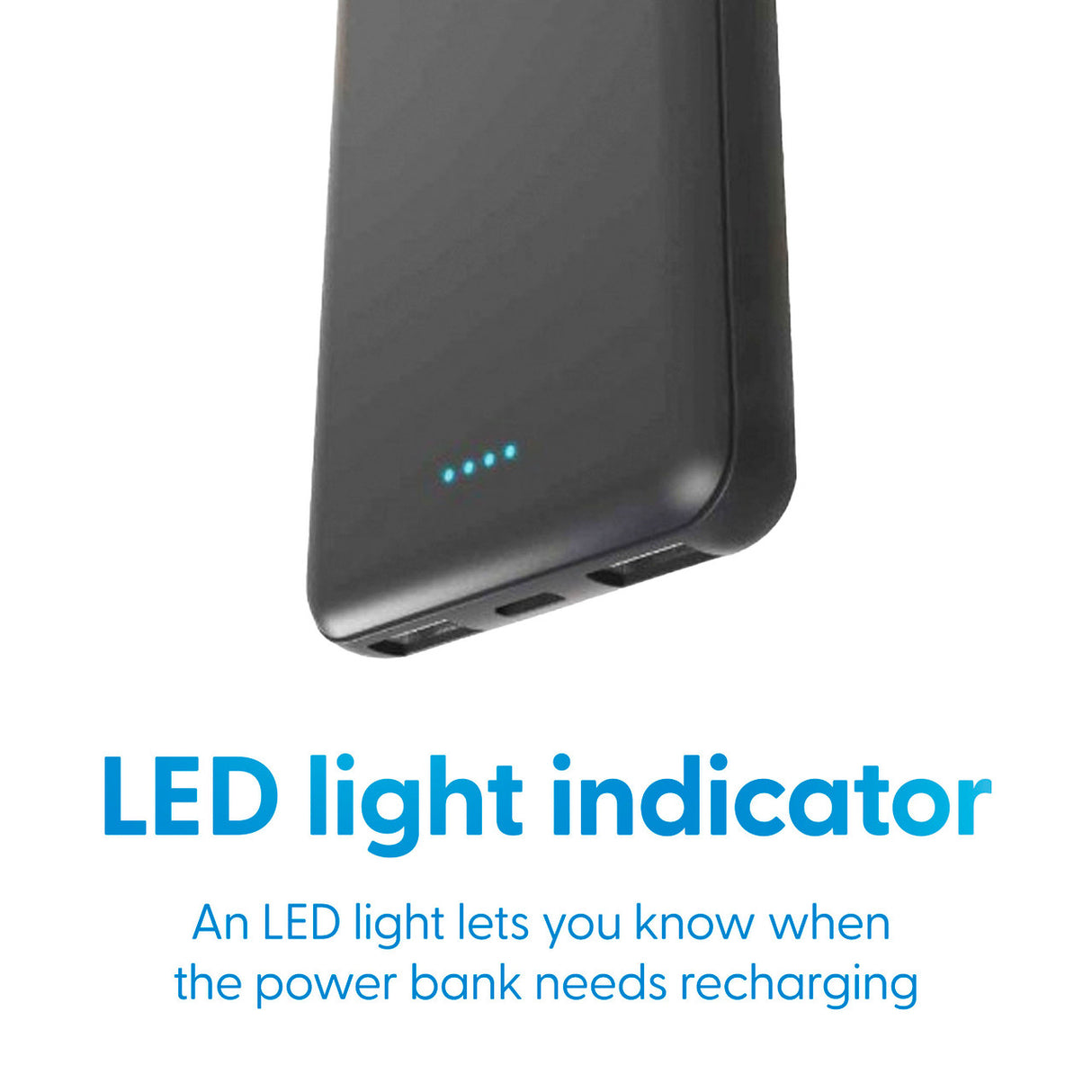 Laser 5000mAh Powerbank Charcoal