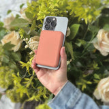 Laser 5000mAh Magnetic Wireless Power Bank Peach - Front View