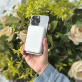 Laser 5000mAh Magnetic Wireless Power Bank White