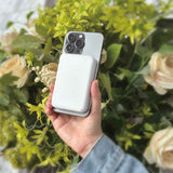 Laser 5000mAh Magnetic Wireless Power Bank White - Front View