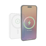 Laser 5000mAh Magnetic Wireless Power Bank White