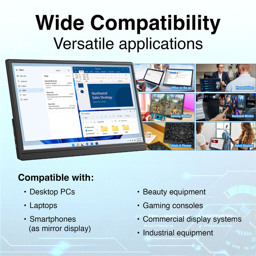 Laser 15.6 Portable Monitor with touch screen