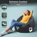 Laser Gaming Bean Bag with Pocket & Headphone Strap - Top-Down View