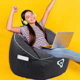 Laser Gaming Bean Bag with Pocket & Headphone Strap - Rear View