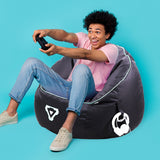Laser Gaming Bean Bag with Pocket & Headphone Strap - Close-Up Angle