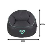 Laser Gaming Bean Bag with Pocket & Headphone Strap - Low Angle