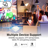 Laser 220 Series Gaming and Movie Bluetooth Projector with Screen - Side View