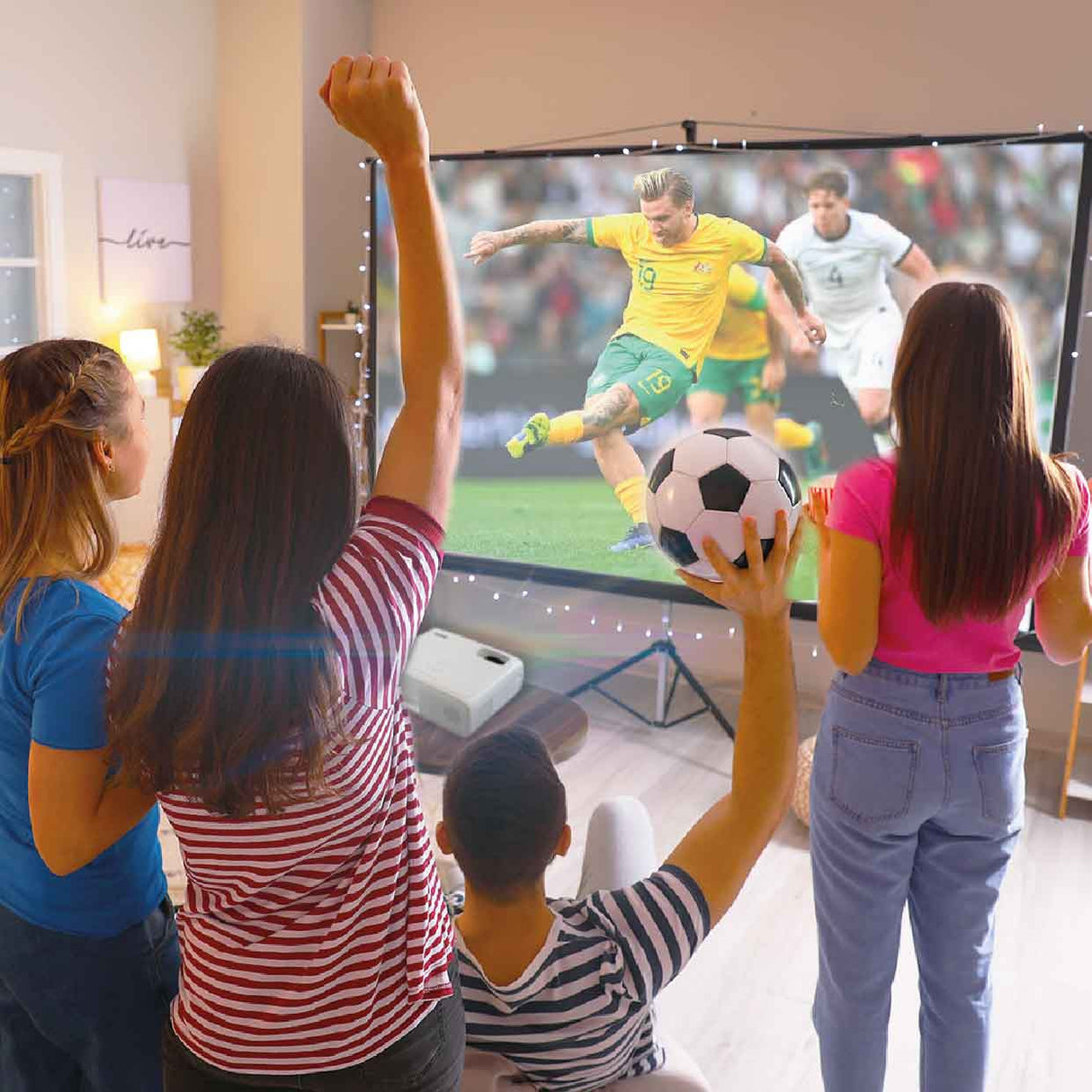 Laser 220 Series Gaming and Movie Bluetooth Projector with Screen