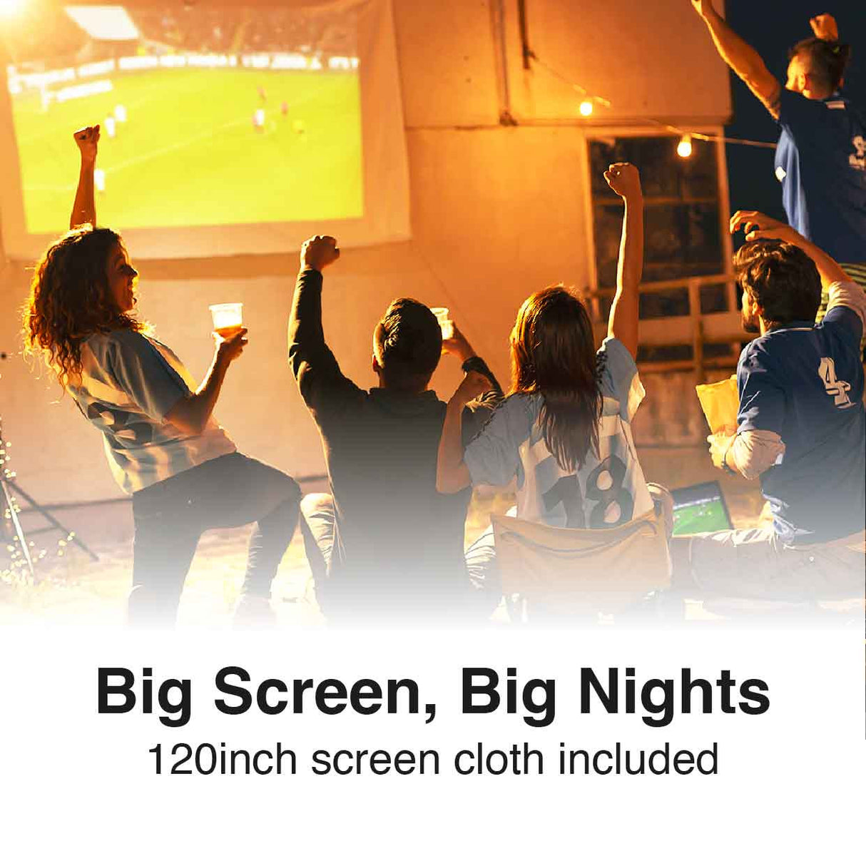 Laser 1080p LED Projector with DVD Player WiFi 120" Screen