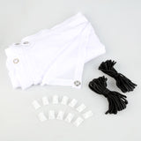 100 Inch White Projector Screen with Setup Kit - Top-Down View