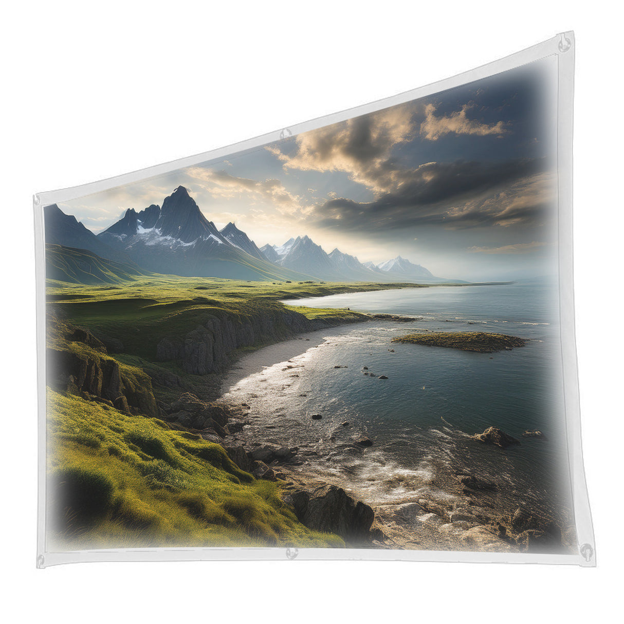 100 Inch White Projector Screen with Setup Kit