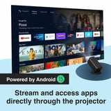 Laser 1080p Android Multi-Angle LED Projector Black