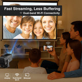 Laser 1080p Android Multi-Angle LED Projector Black - Front View