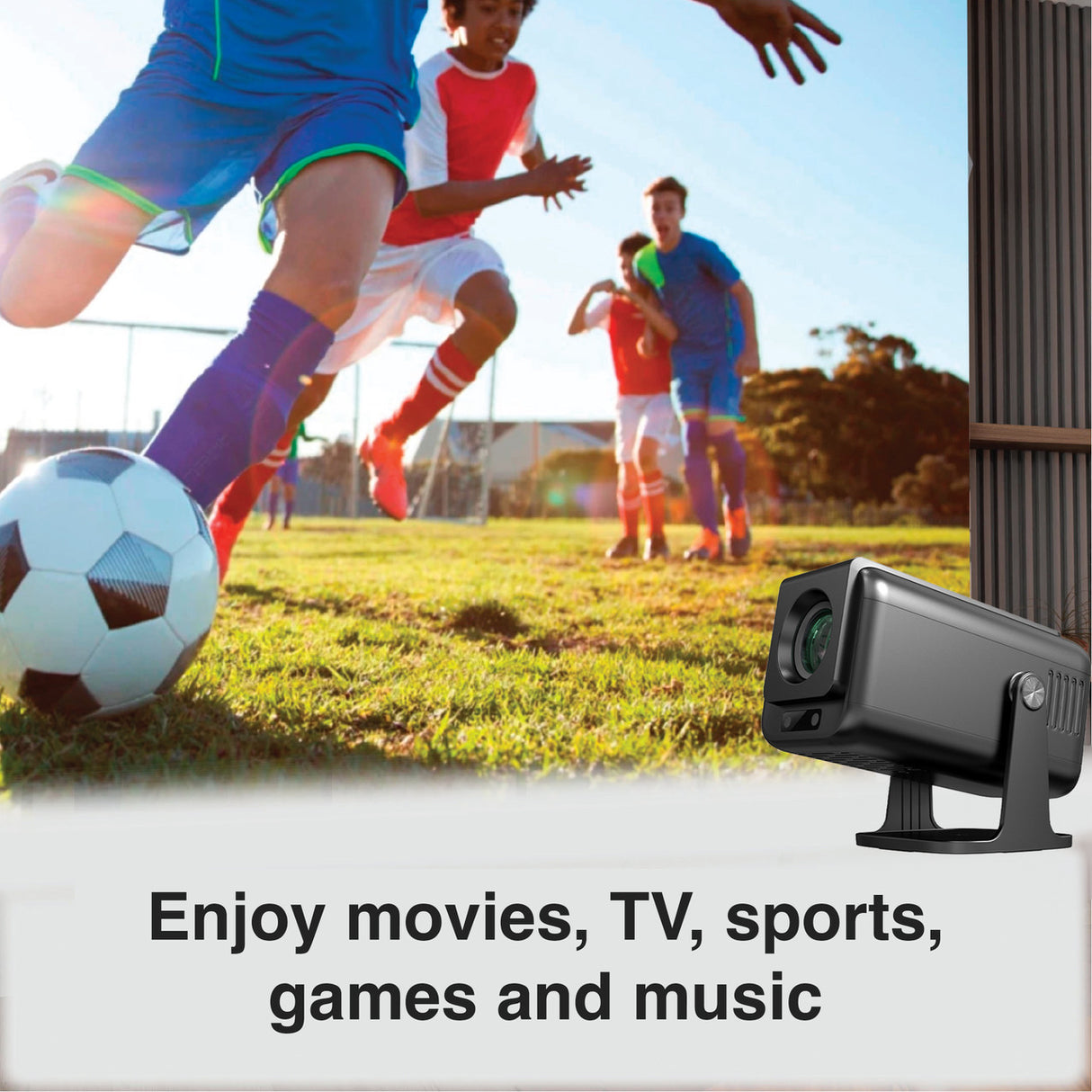 Laser 1080p Android Multi-Angle LED Projector Black