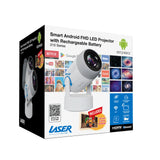 Laser Android LED Projector with Battery 1080p - Low Angle