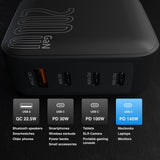 Laser PD3.0 200W GaN Wall Charger Black - Side View