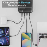Laser PD3.0 200W GaN Wall Charger Black - Low Angle