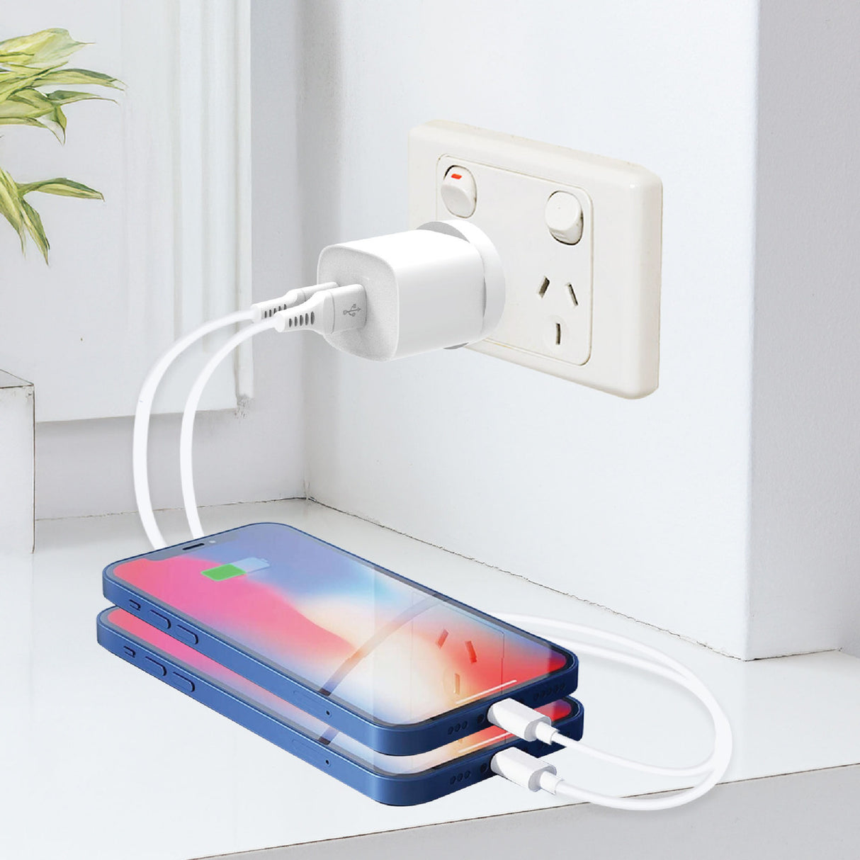 Laser Wall Charger USB A and C Fast Charge 30W