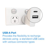 Laser ChargeCore USB-C 30W Dual PD Wall charger - Side View