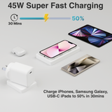 Laser ChargeCore 45W PD GaN USB-C Wall Charger - Front View
