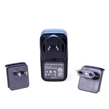 Laser 4-Port USB Travel Charger with Global Adapters - Front View