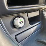 Laser USB Car Charger with 3-in-1 Cable White - Front View