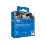 Laser USB Car Charger with 3-in-1 Cable White - Low Angle