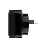 Laser Fast Charging Dual USB Wall Charger with 3 in 1 Cable - Black - 45-Degree Angle